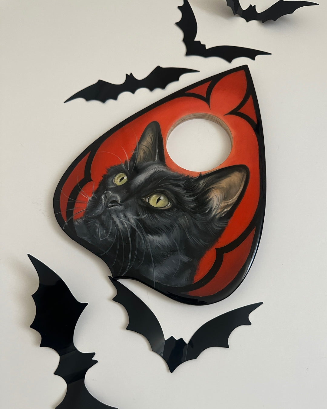 Spooky Halloween Cat Original Planchette Painting