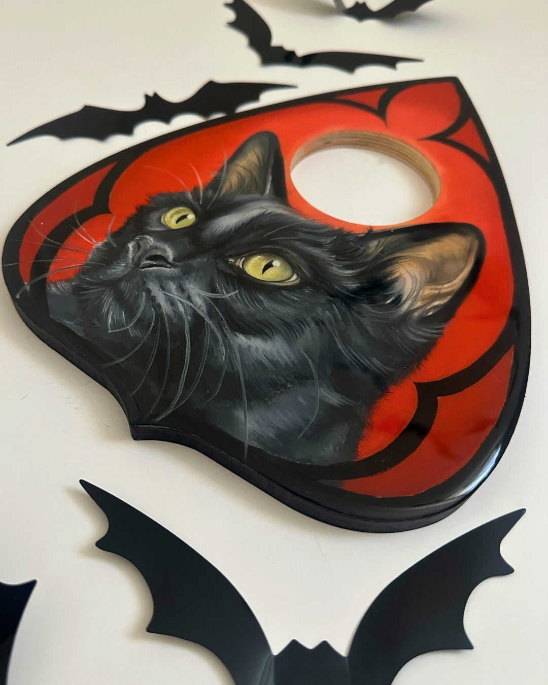 Spooky Halloween Cat Original Planchette Painting